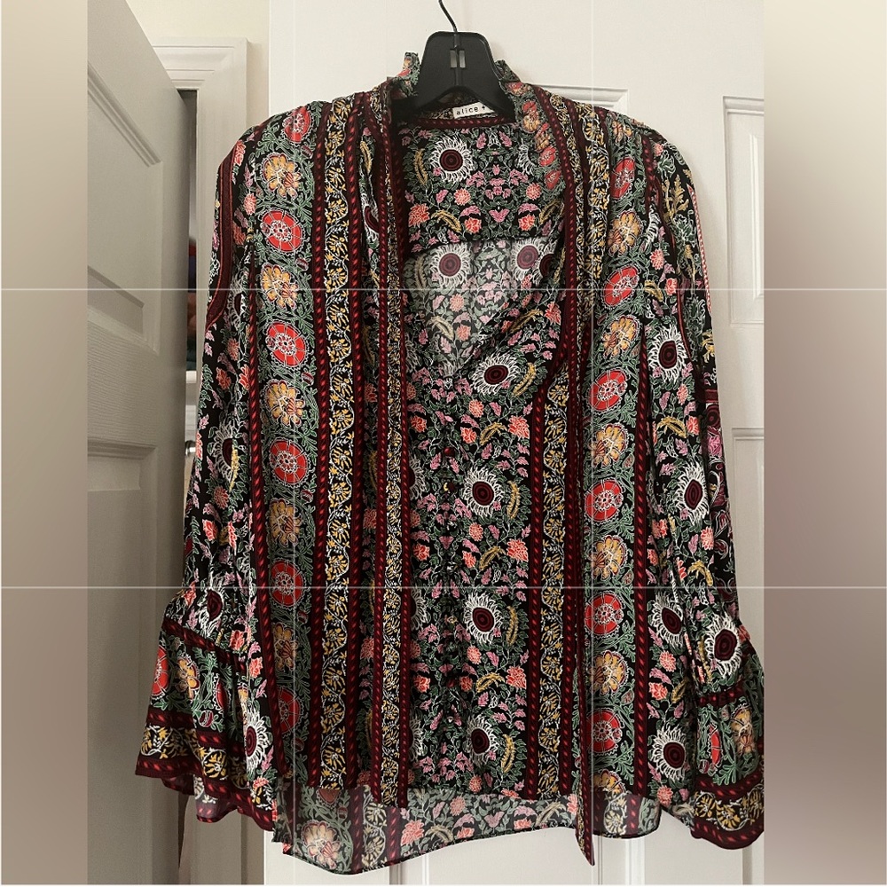 Alice & Olivia blouse with floral designs